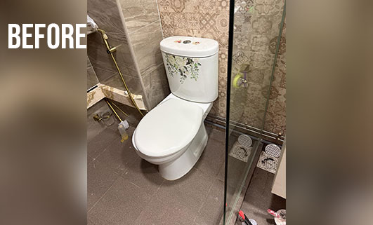 High Commode change before image, Plumbing Service in Singapore